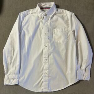 French Toast Boys White Long Sleeve Button Down Cotton Blend Dress Shirt 10